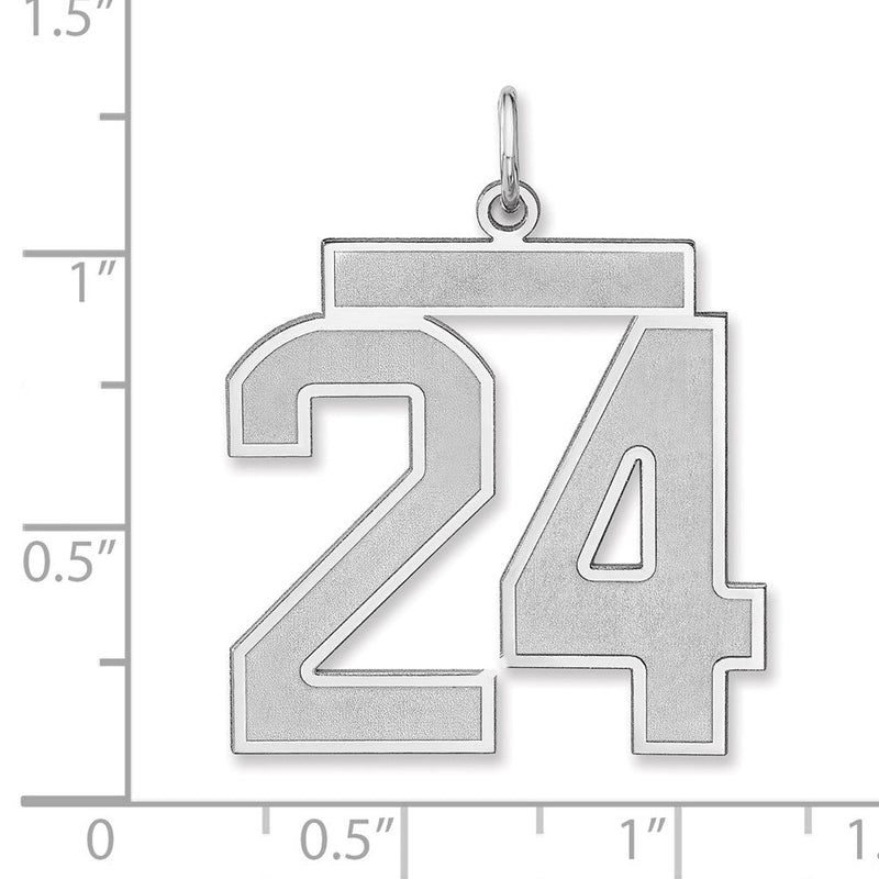 Sterlingsilber /rhodiniert Satiniert Zahl 24 Charm