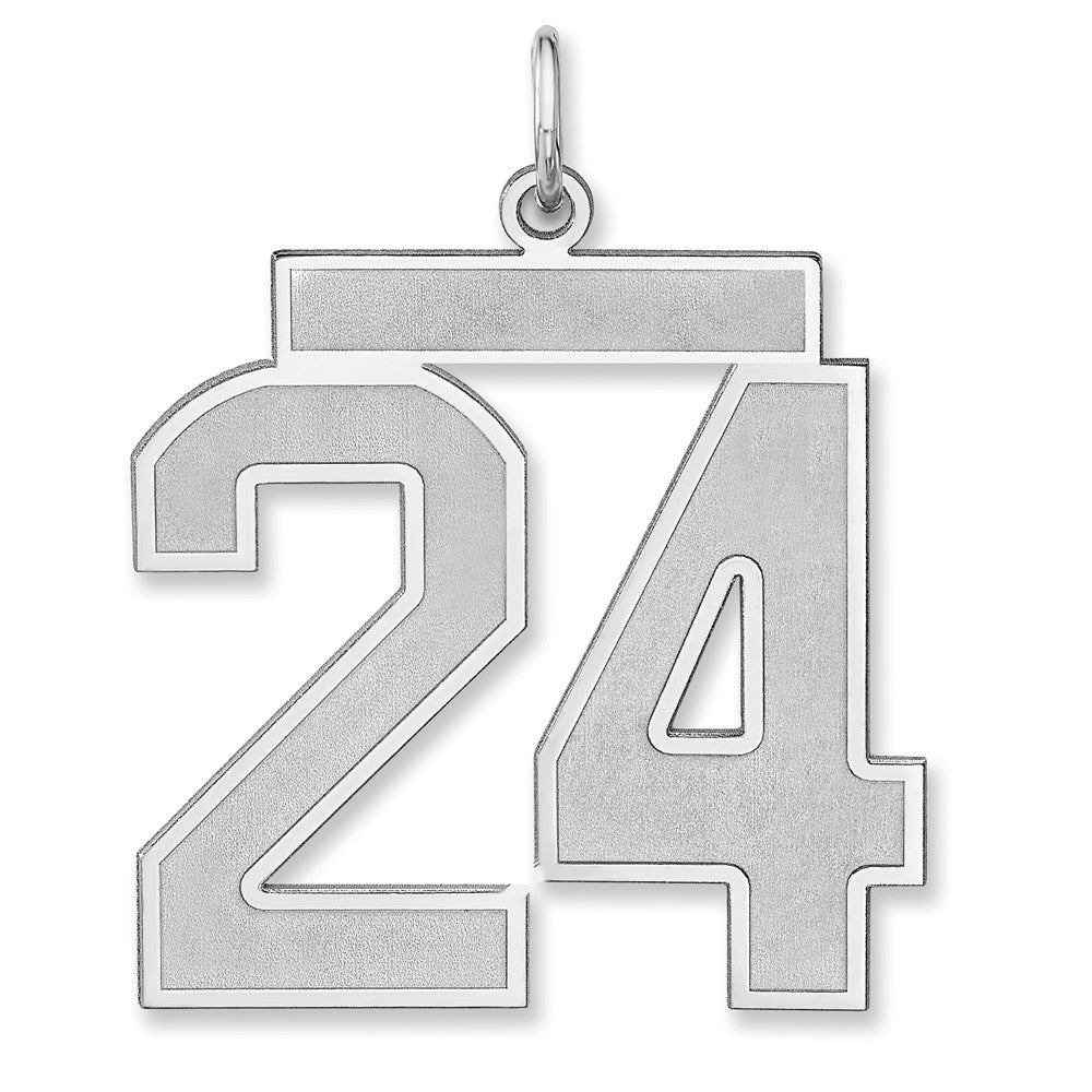 Sterlingsilber /rhodiniert Satiniert Zahl 24 Charm