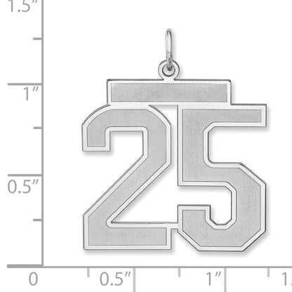 Sterlingsilber /rhodiniert Satiniert Zahl 25 Charm