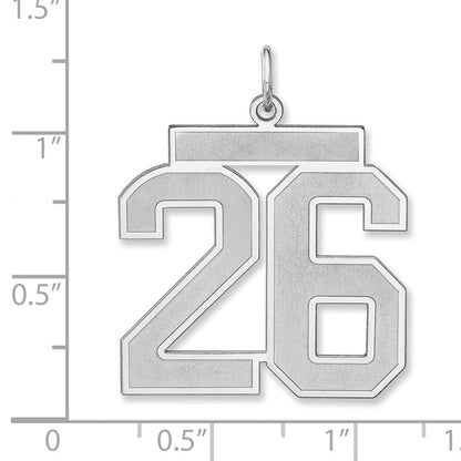 Sterlingsilber /rhodiniert Satiniert Zahl 26 Charm