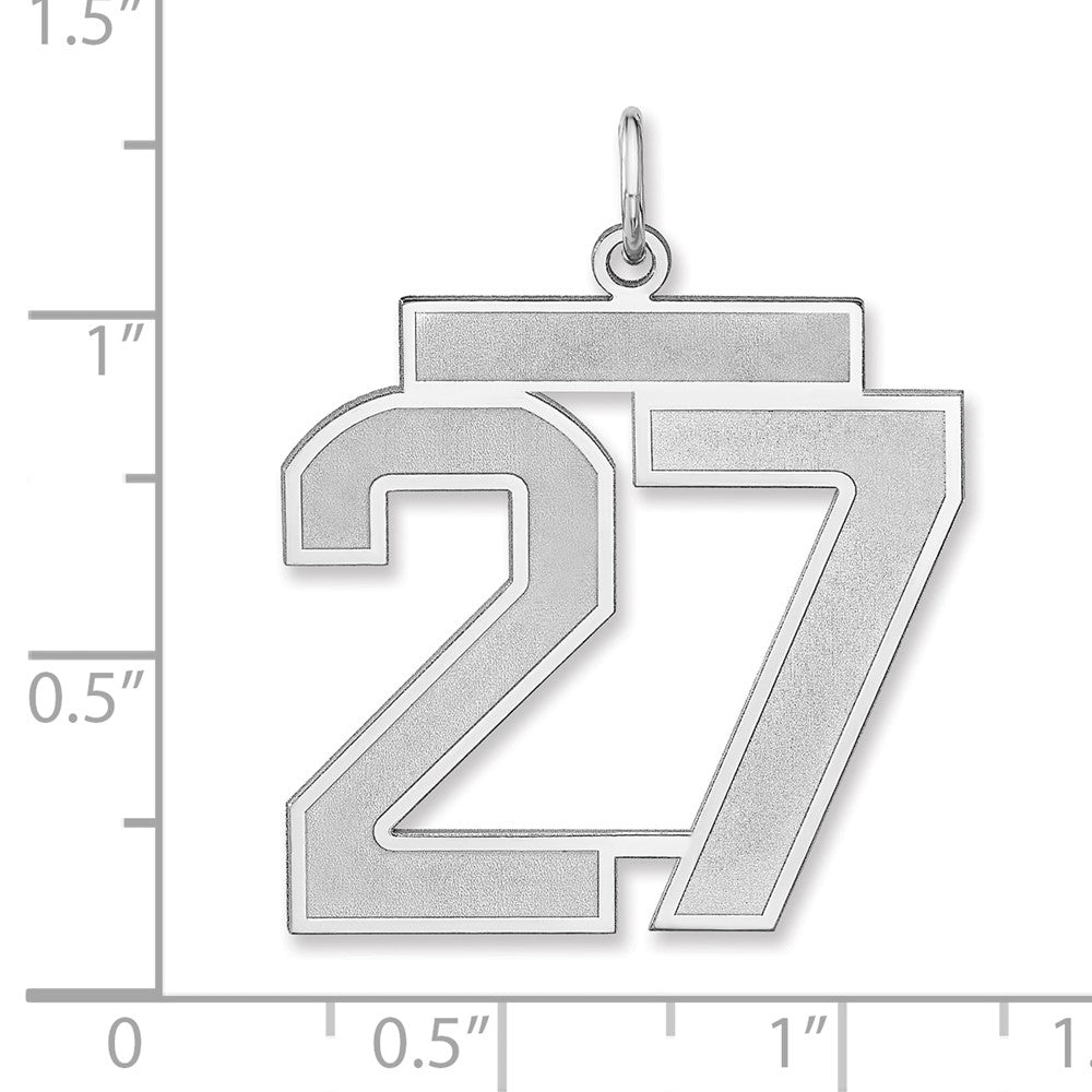 Sterlingsilber /rhodiniert Satiniert Zahl 27 Charm