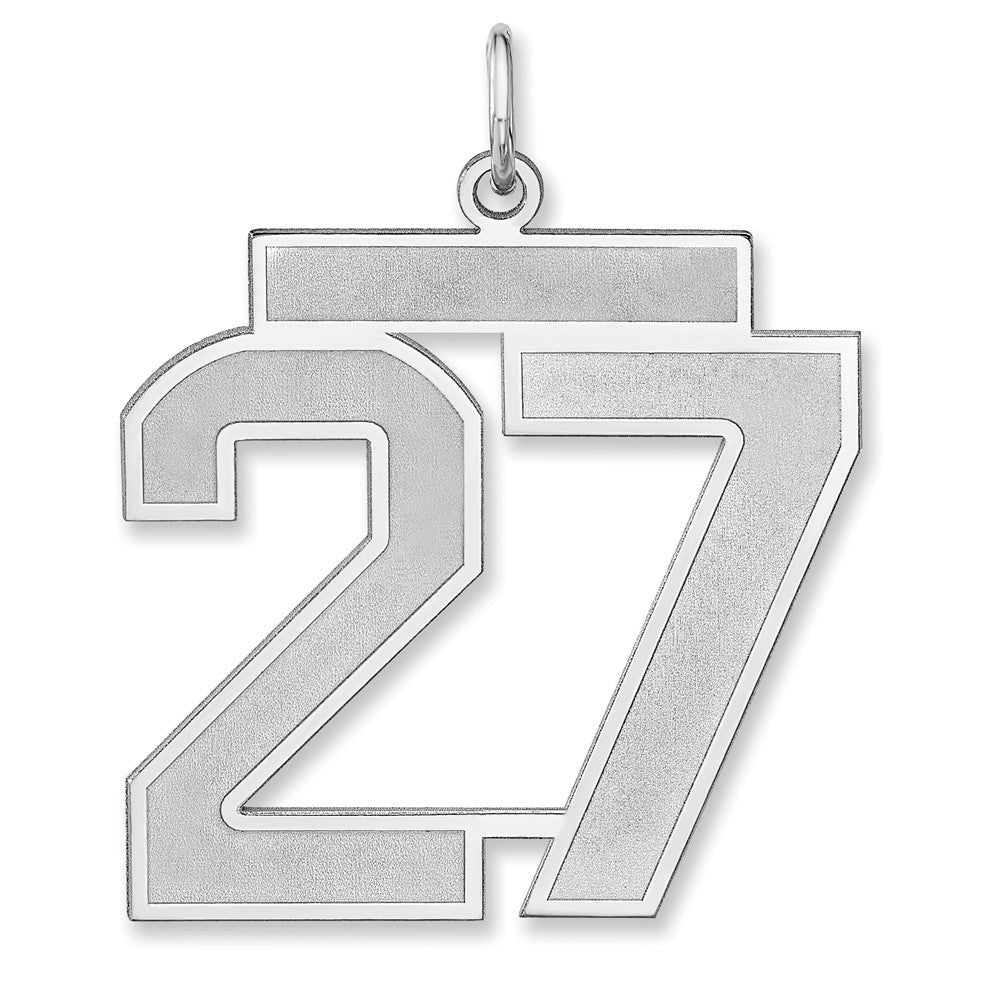 Sterlingsilber /rhodiniert Satiniert Zahl 27 Charm