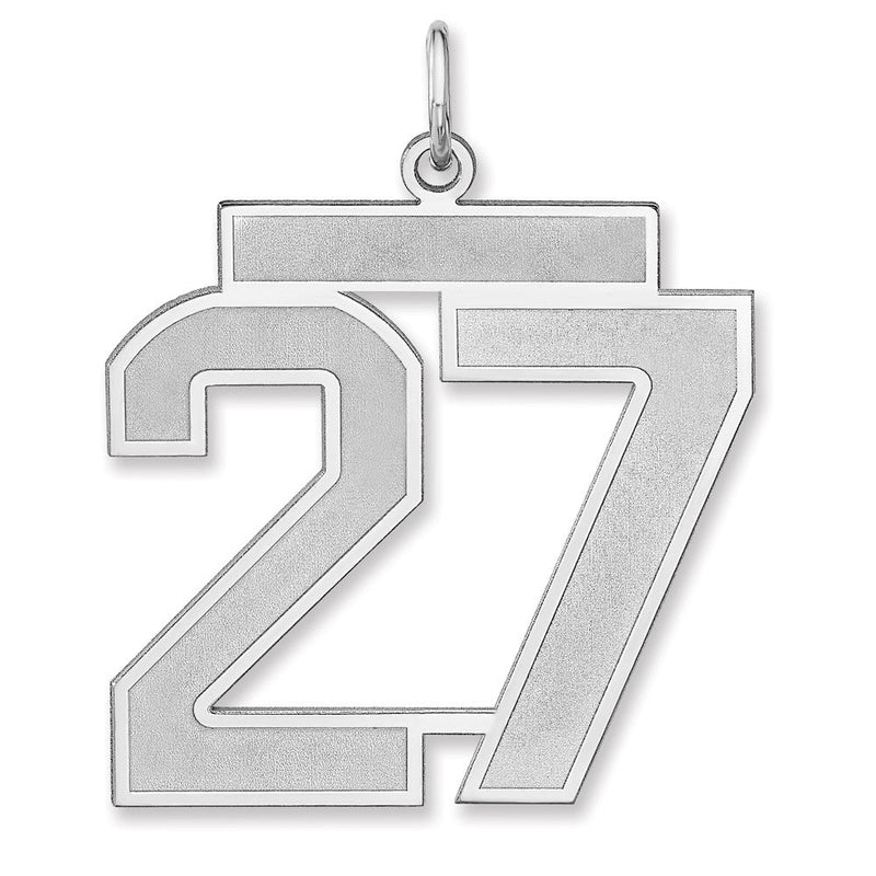Sterlingsilber /rhodiniert Satiniert Zahl 27 Charm