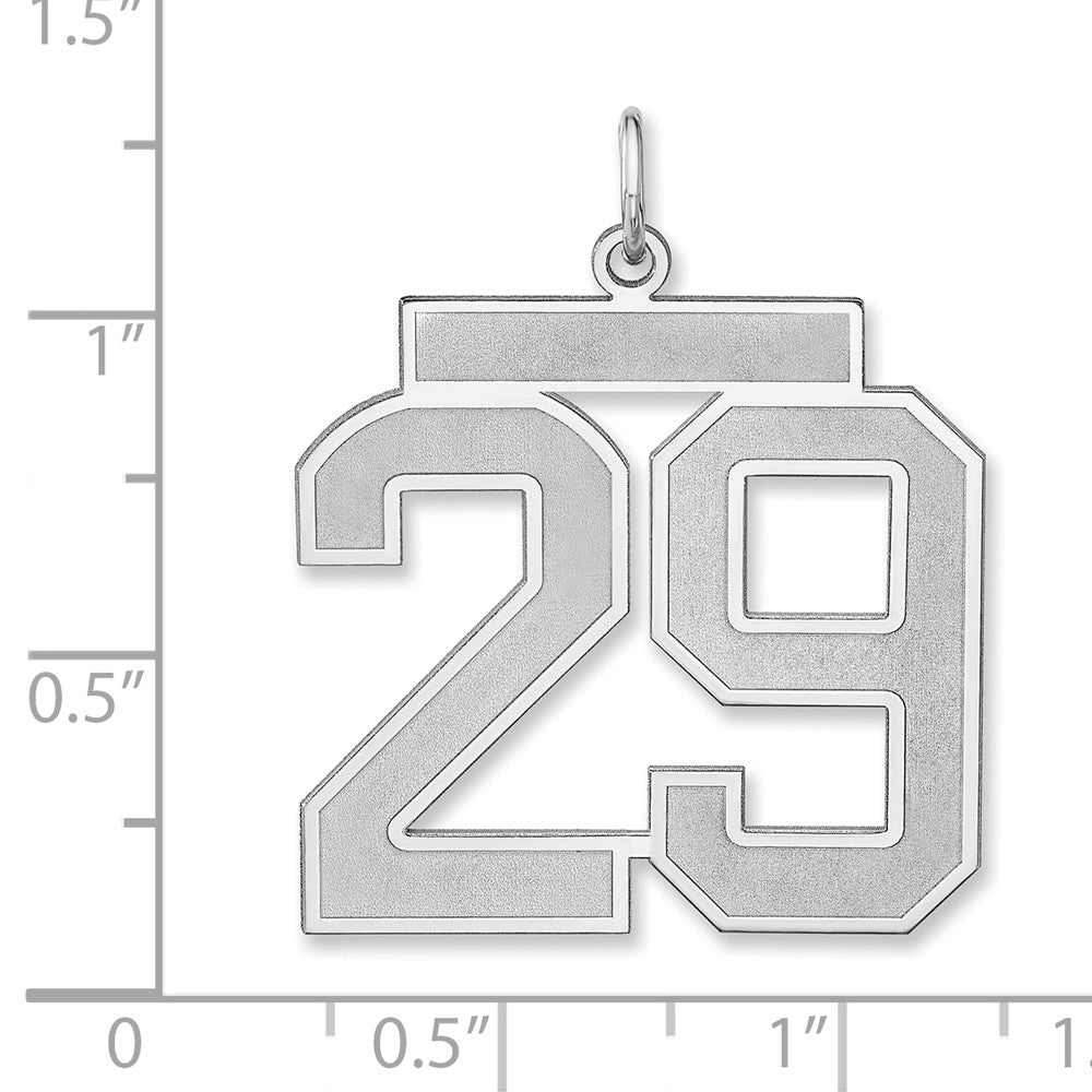 Sterlingsilber /rhodiniert Satiniert Zahl 29 Charm