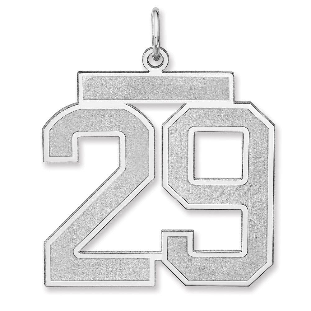 Sterlingsilber /rhodiniert Satiniert Zahl 29 Charm