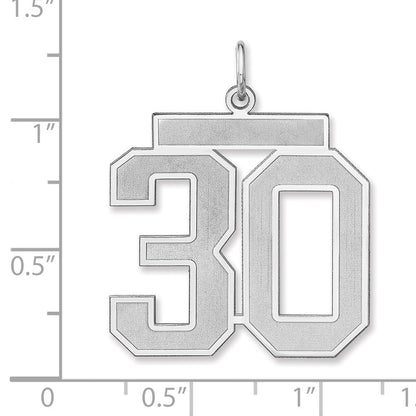 Sterlingsilber /rhodiniert Satiniert Zahl 30 Charm