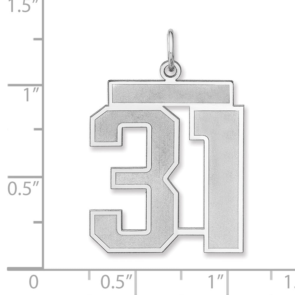 Sterlingsilber /rhodiniert Satiniert Zahl 31 Charm