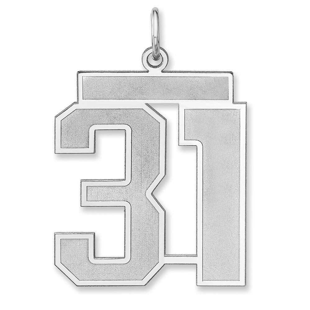 Sterlingsilber /rhodiniert Satiniert Zahl 31 Charm