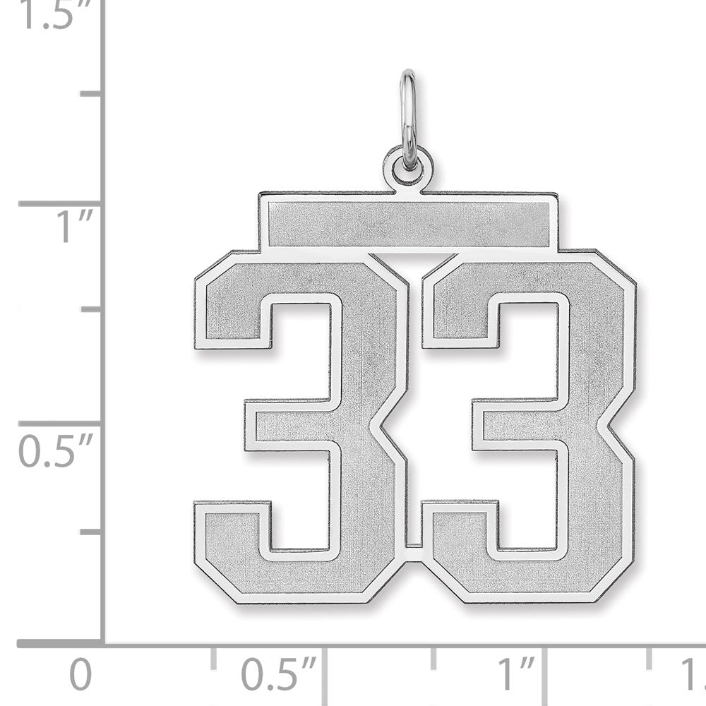 Sterlingsilber /rhodiniert Satiniert Zahl 33 Charm