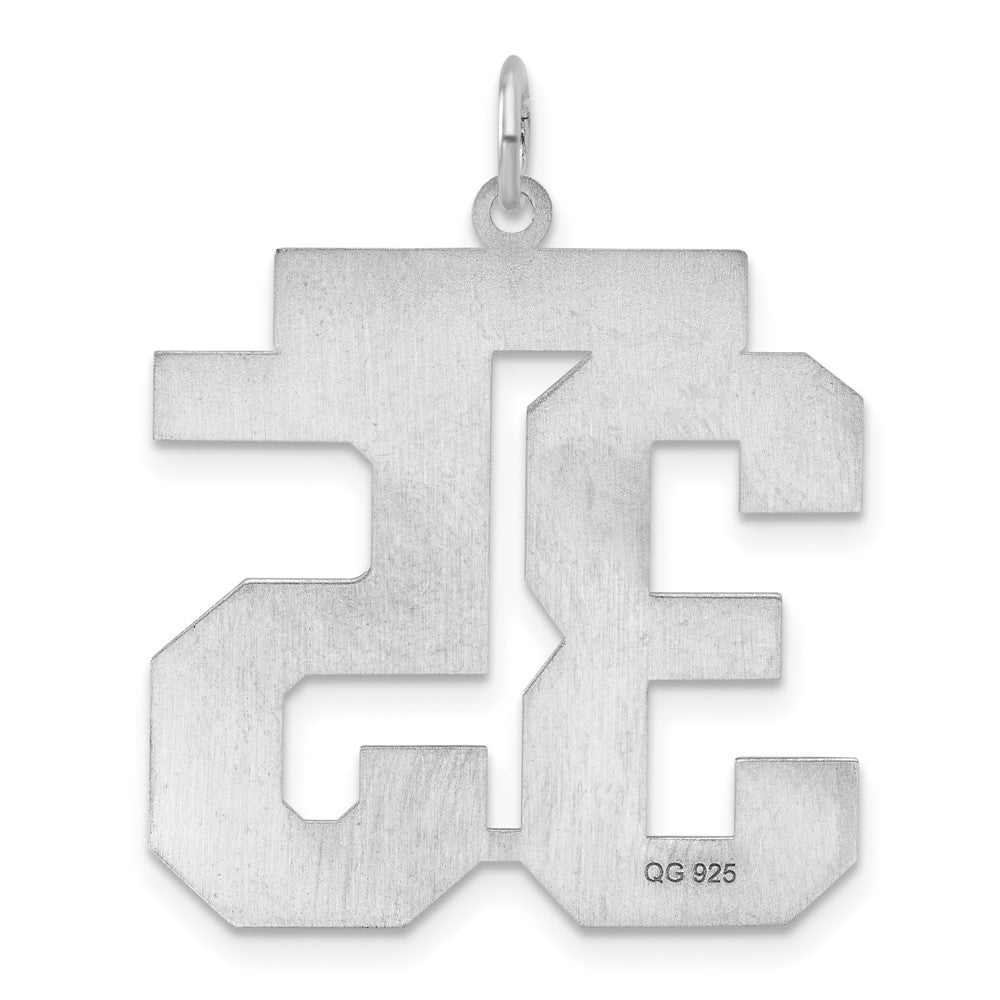 Sterlingsilber /rhodiniert Satiniert Zahl 35 Charm