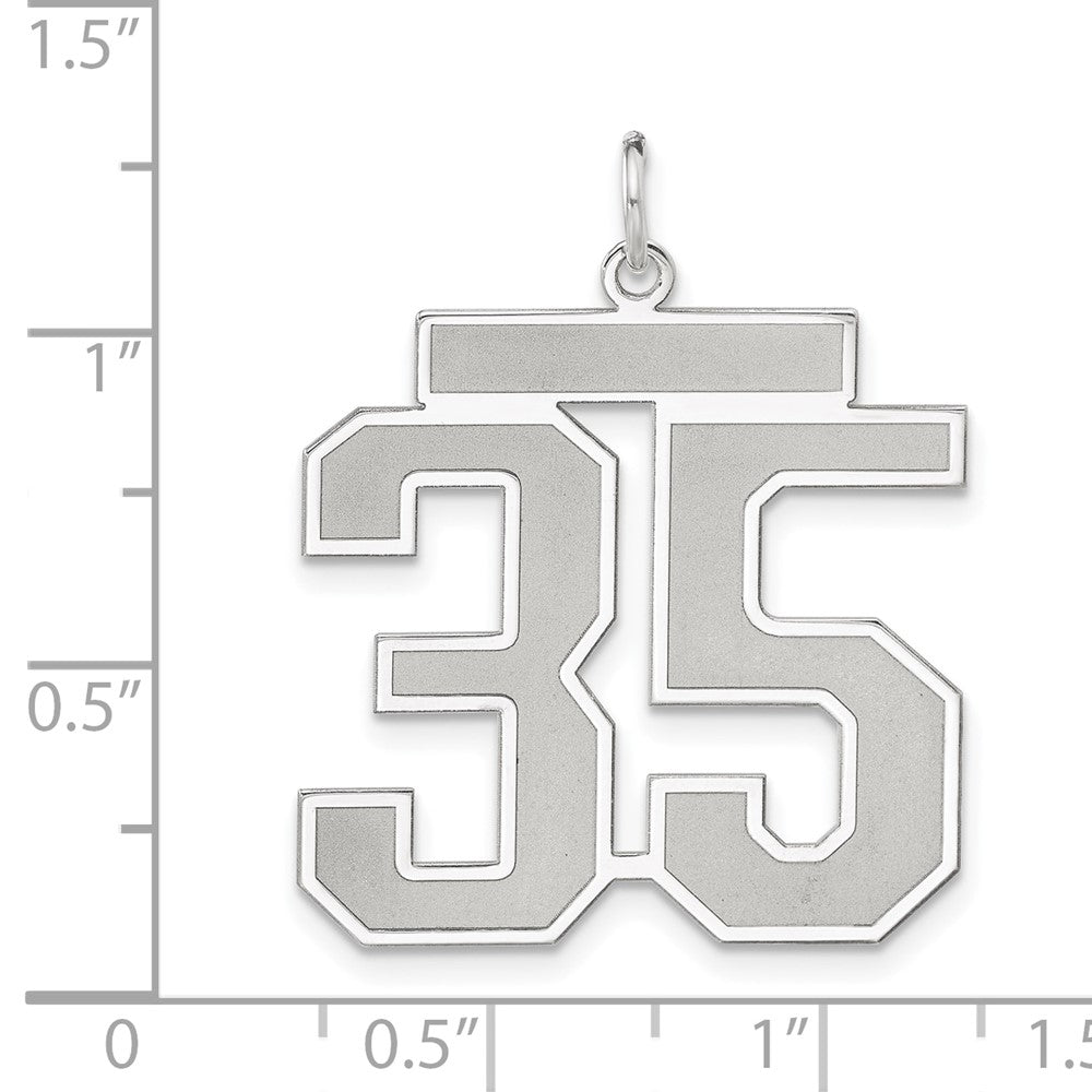 Sterlingsilber /rhodiniert Satiniert Zahl 35 Charm