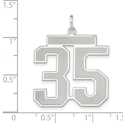 Sterlingsilber /rhodiniert Satiniert Zahl 35 Charm