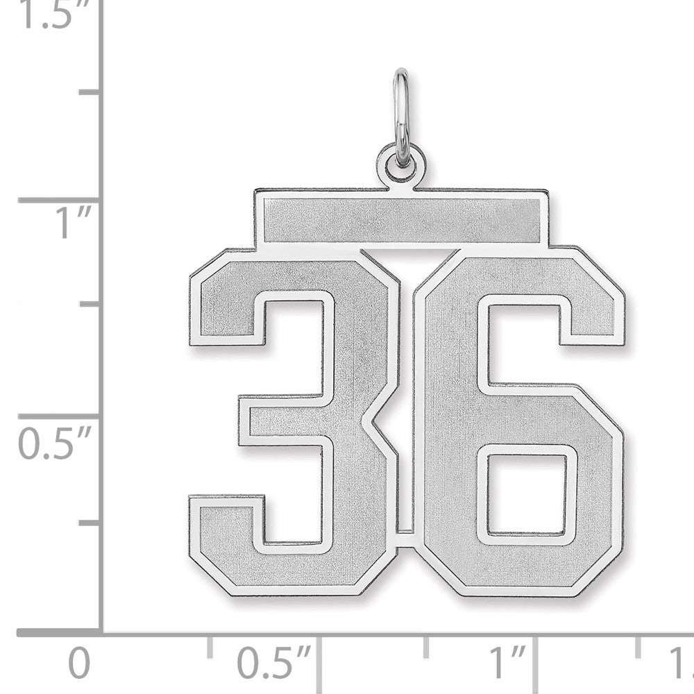 Sterlingsilber /rhodiniert Satiniert Zahl 36 Charm