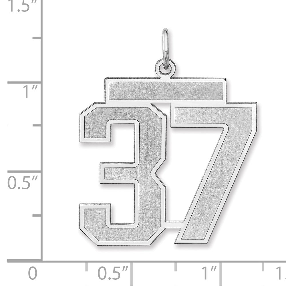 Sterlingsilber /rhodiniert Satiniert Zahl 37 Charm