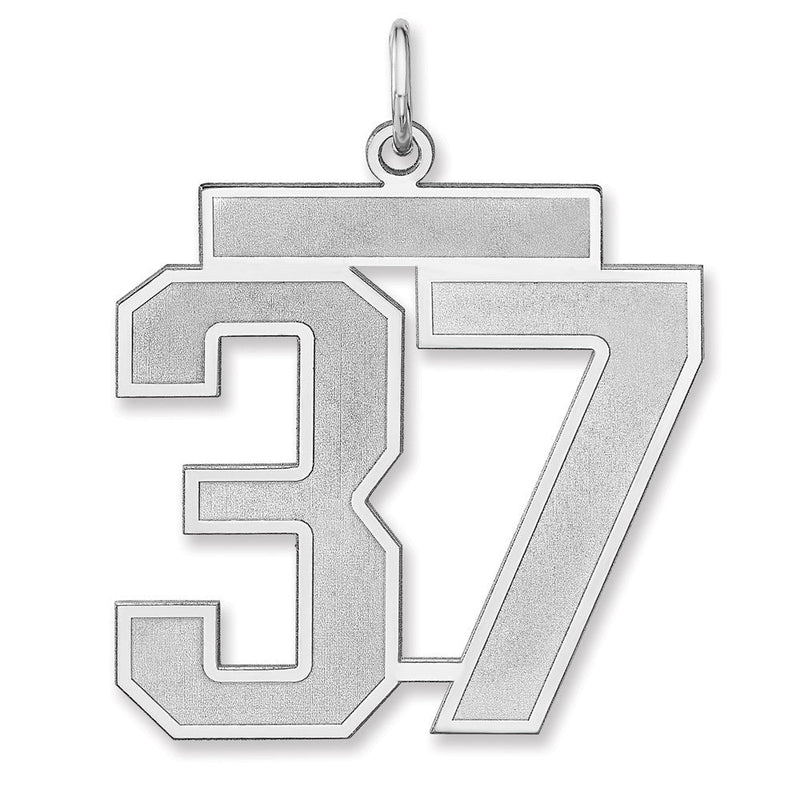 Sterlingsilber /rhodiniert Satiniert Zahl 37 Charm