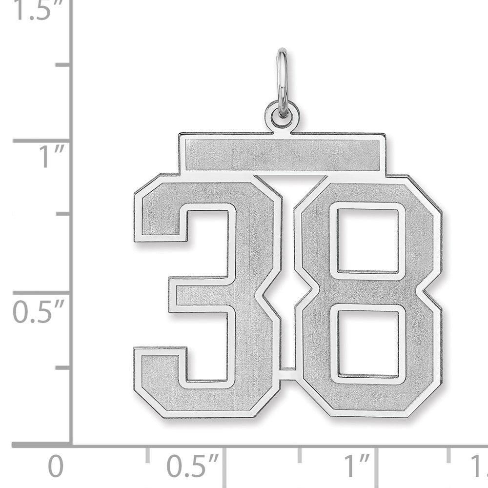 Sterlingsilber /rhodiniert Satiniert Zahl 38 Charm