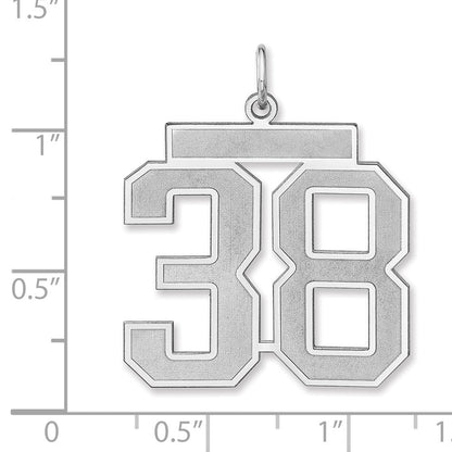 Sterlingsilber /rhodiniert Satiniert Zahl 38 Charm