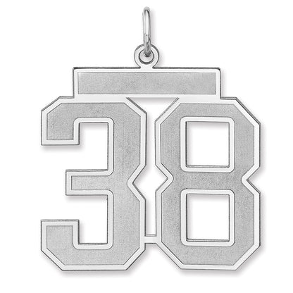Sterlingsilber /rhodiniert Satiniert Zahl 38 Charm
