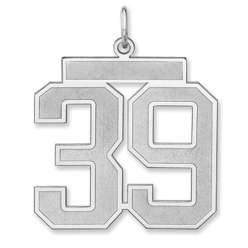 Sterlingsilber /rhodiniert Satiniert Zahl 39 Charm