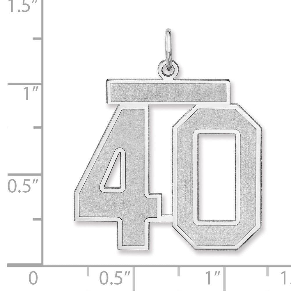 Sterlingsilber /rhodiniert Satiniert Zahl 40 Charm