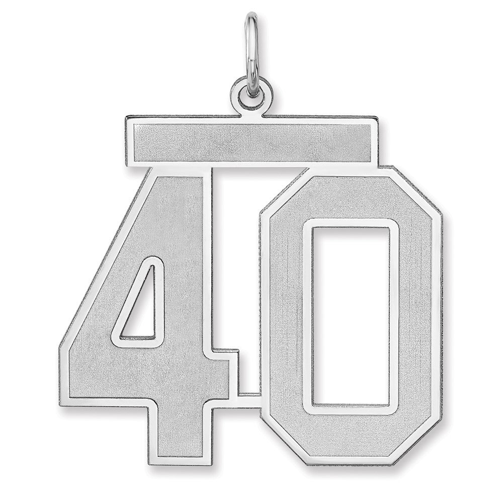 Sterlingsilber /rhodiniert Satiniert Zahl 40 Charm