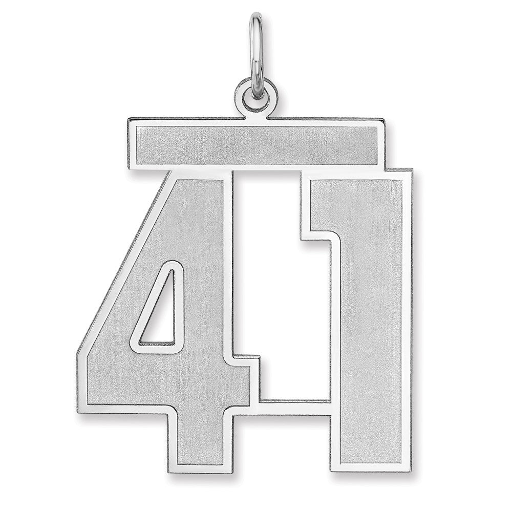 Sterlingsilber /rhodiniert Satiniert Zahl 41 Charm