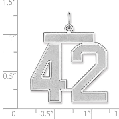 Sterlingsilber /rhodiniert Satiniert Zahl 42 Charm