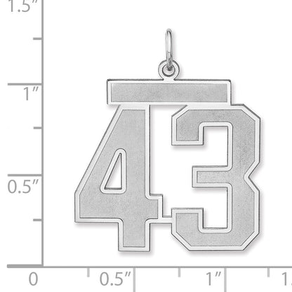 Sterlingsilber /rhodiniert Satiniert Zahl 43 Charm