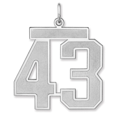Sterlingsilber /rhodiniert Satiniert Zahl 43 Charm