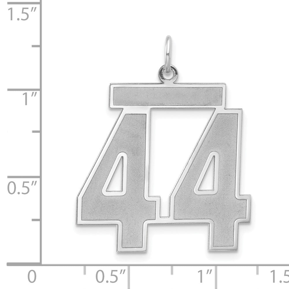 Sterlingsilber /rhodiniert Satiniert Zahl 44 Charm