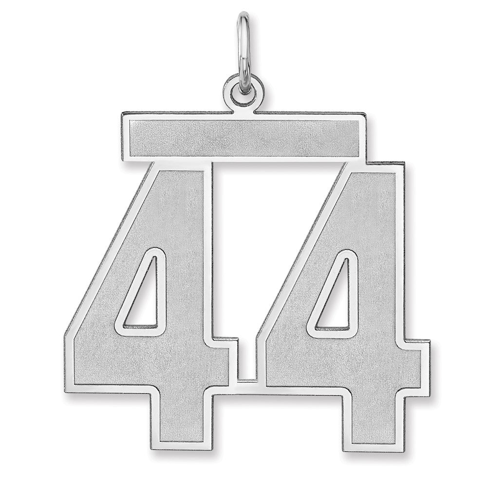Sterlingsilber /rhodiniert Satiniert Zahl 44 Charm