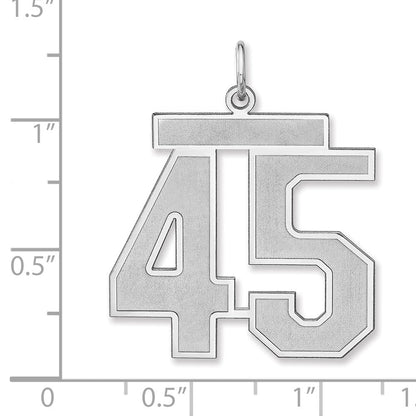 Sterlingsilber /rhodiniert Satiniert Zahl 45 Charm