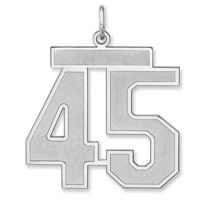 Sterlingsilber /rhodiniert Satiniert Zahl 45 Charm