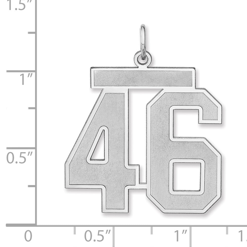 Sterlingsilber /rhodiniert Satiniert Zahl 46 Charm