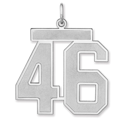 Sterlingsilber /rhodiniert Satiniert Zahl 46 Charm
