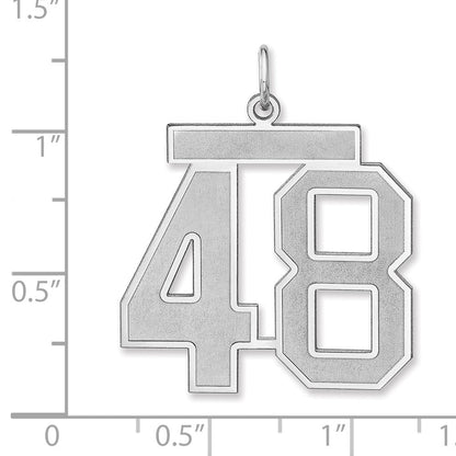 Sterlingsilber /rhodiniert Satiniert Zahl 48 Charm