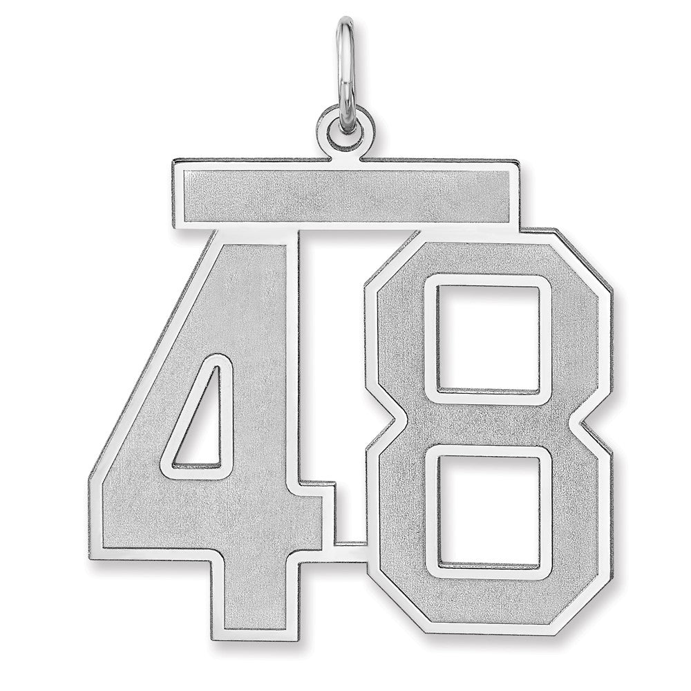 Sterlingsilber /rhodiniert Satiniert Zahl 48 Charm