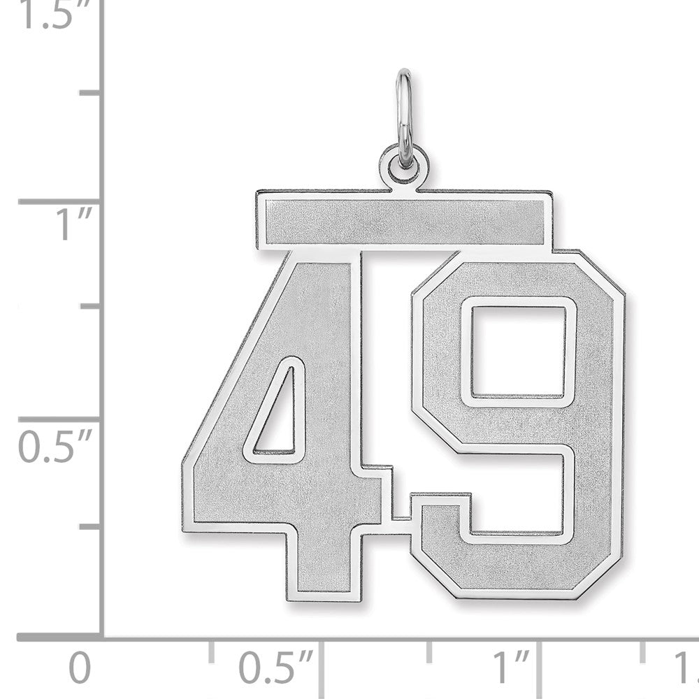 Sterlingsilber /rhodiniert Satiniert Zahl 49 Charm
