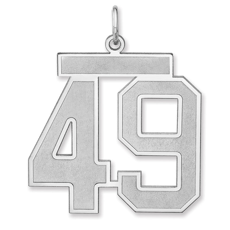 Sterlingsilber /rhodiniert Satiniert Zahl 49 Charm