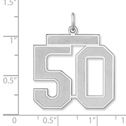 Sterlingsilber /rhodiniert Satiniert Zahl 50 Charm