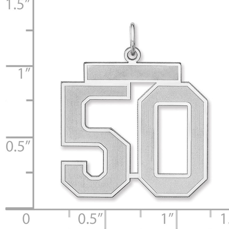Sterlingsilber /rhodiniert Satiniert Zahl 50 Charm