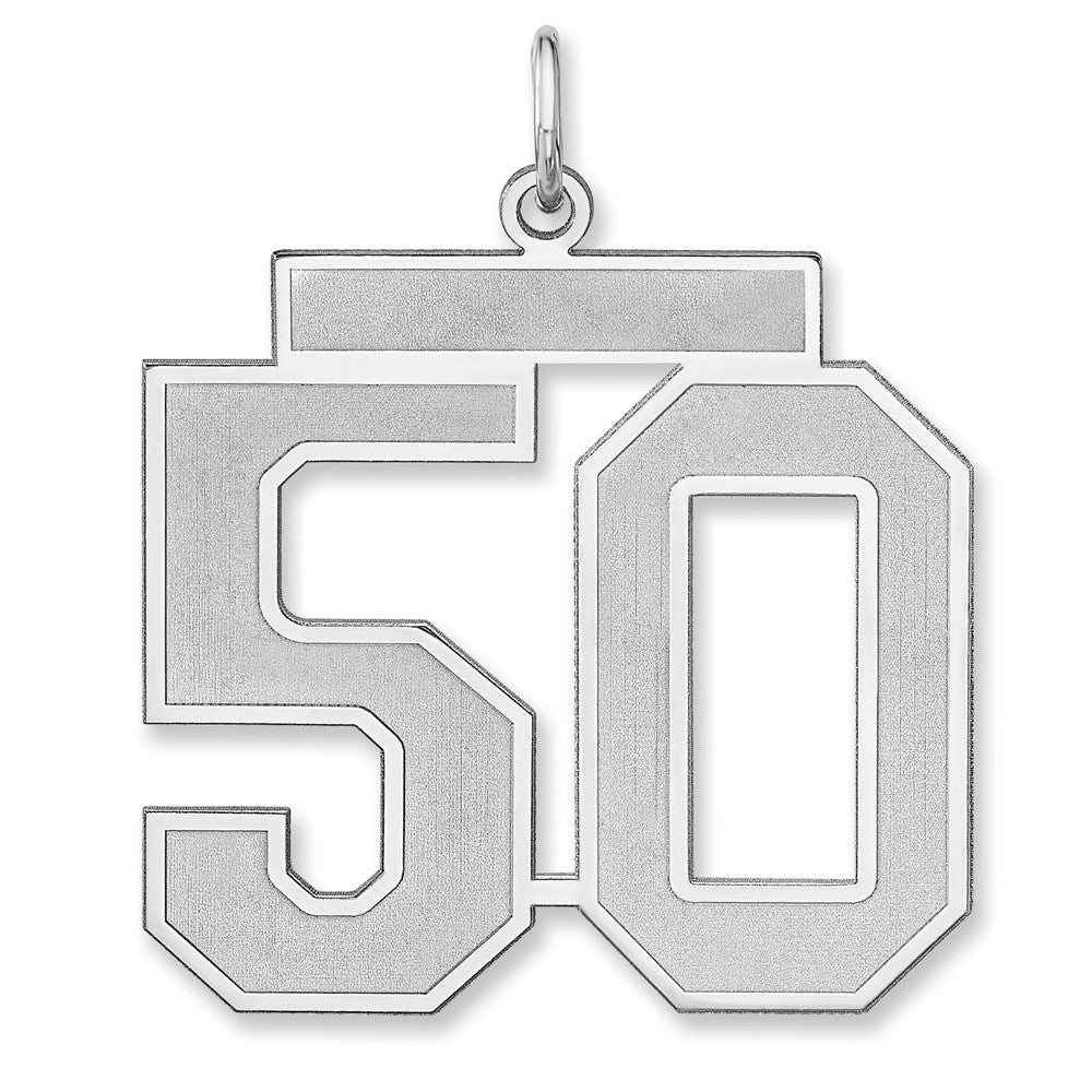 Sterlingsilber /rhodiniert Satiniert Zahl 50 Charm