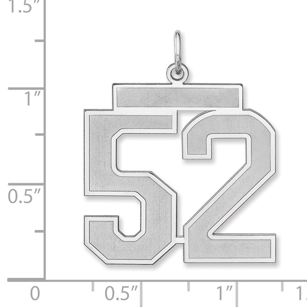 Sterlingsilber /rhodiniert Satiniert Zahl 52 Charm