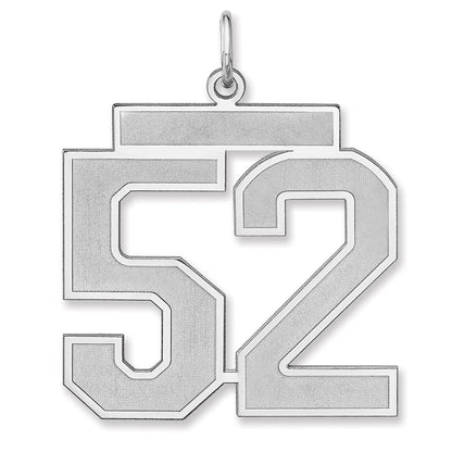 Sterlingsilber /rhodiniert Satiniert Zahl 52 Charm