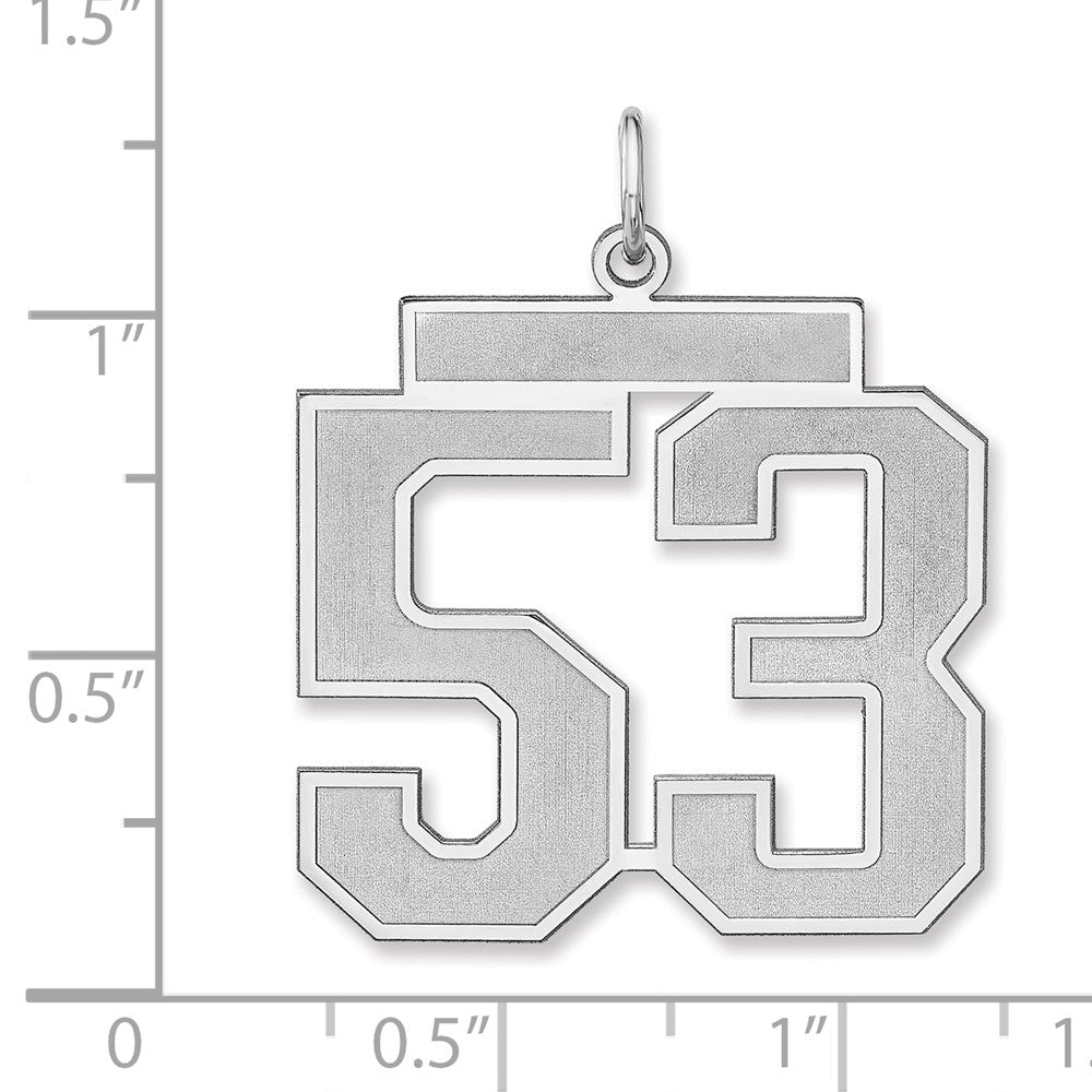 Sterlingsilber /rhodiniert Satiniert Zahl 53 Charm