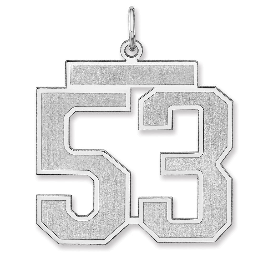 Sterlingsilber /rhodiniert Satiniert Zahl 53 Charm