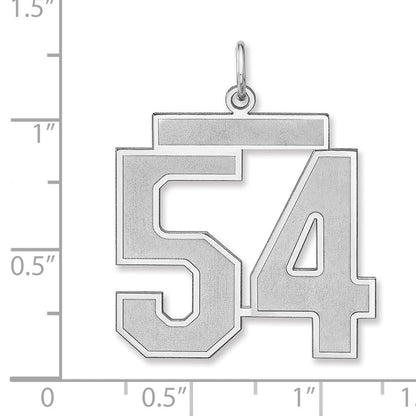Sterlingsilber /rhodiniert Satiniert Zahl 54 Charm