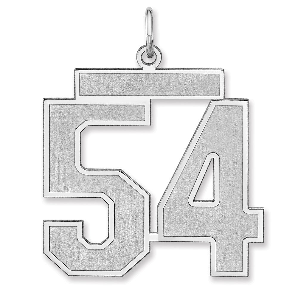 Sterlingsilber /rhodiniert Satiniert Zahl 54 Charm