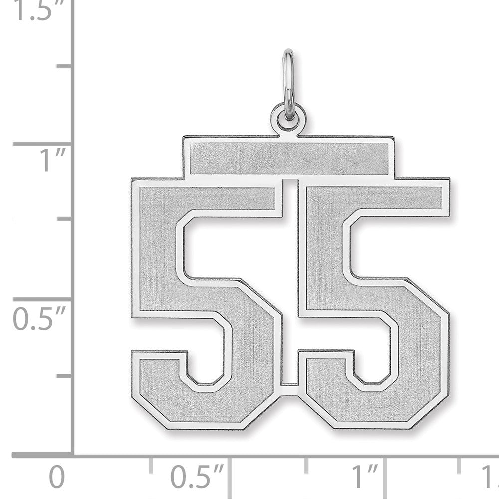 Sterlingsilber /rhodiniert Satiniert Zahl 55 Charm