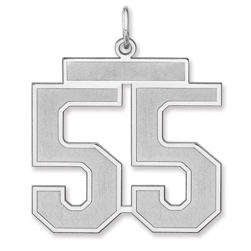 Sterlingsilber /rhodiniert Satiniert Zahl 55 Charm